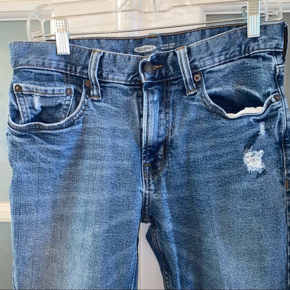 EUC Men’s Size 30 X 34, Old Navy Relaxed Slim Built- In Flex Distressed Jeans - Picture 6 of 14